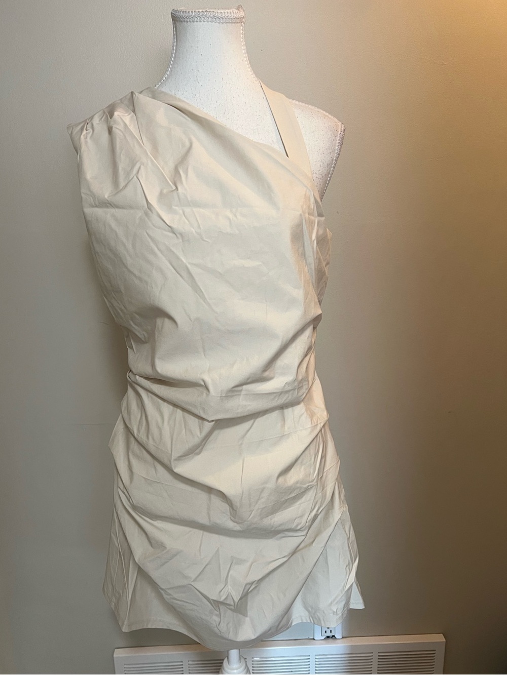 Banana Republic One-Shoulder Cream Dress